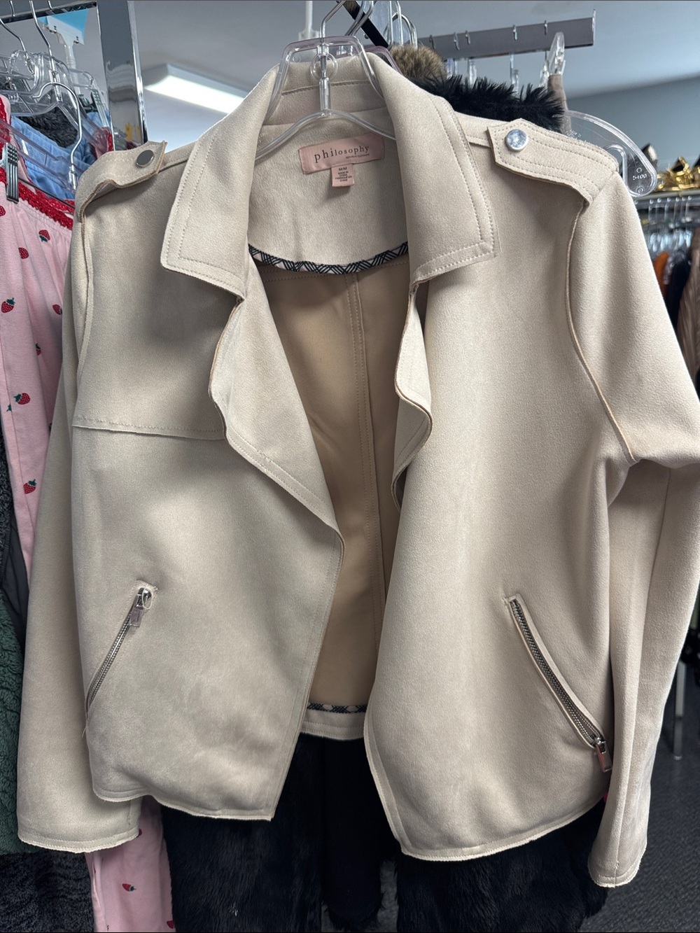 Philosophy faux suede jacket M // 092333